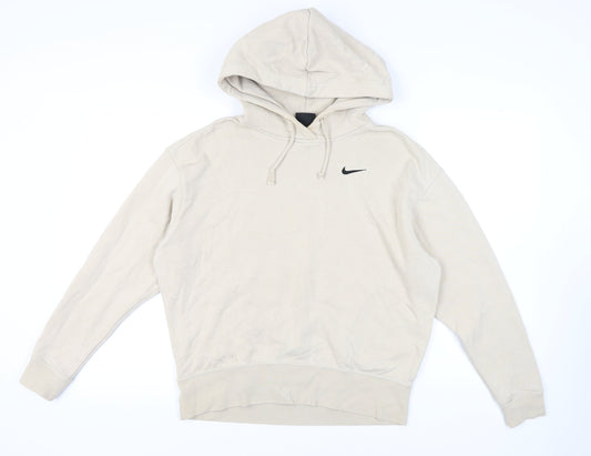 Unisex Adults UK S Relaxed Nike Beige Pullover Hoodie