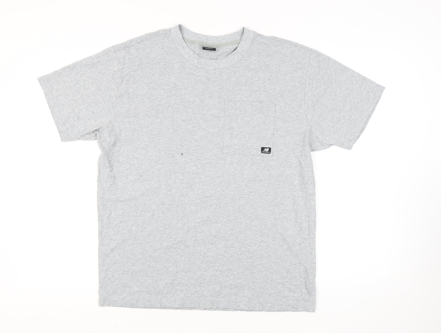 New Balance Men's Grey L T-Shirt, Crew Neck