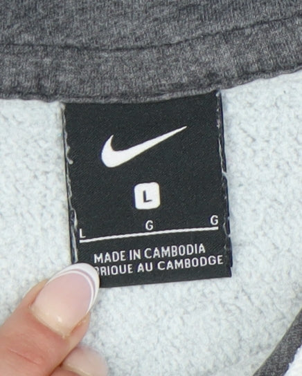 Nike Men's Grey Pullover Hoodie L Hooded