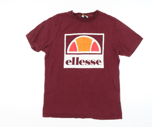 Ellesse Men's Red S T-Shirt, Graphic Logo, Sports Style