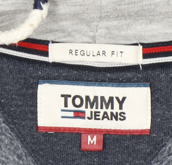 Mens UK M Regular Tommy Jeans Blue Full Zip Hoodie