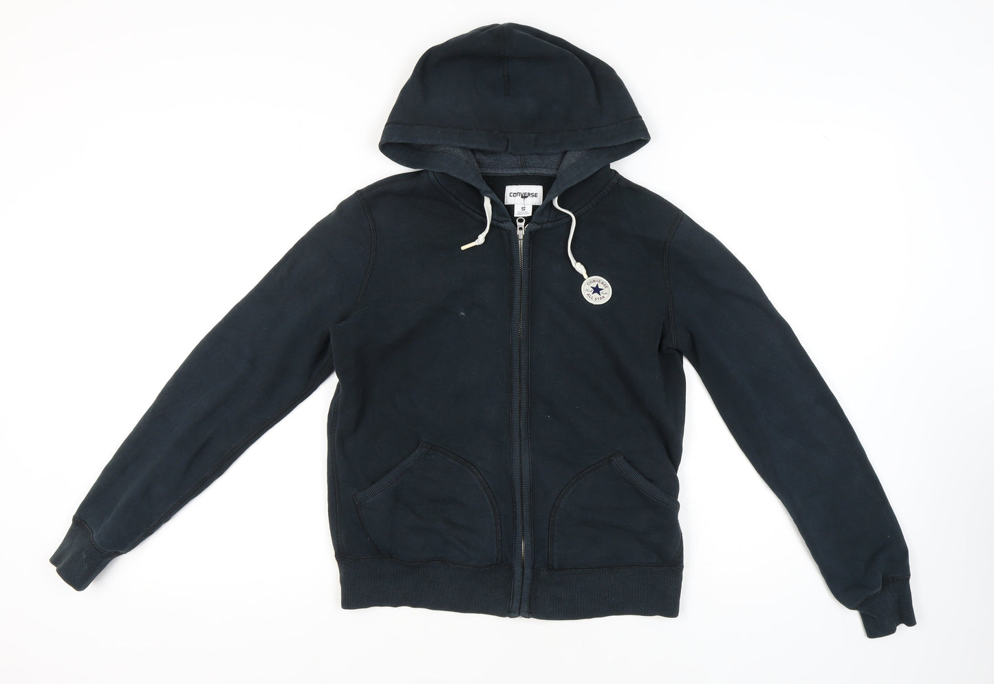 Converse Men's Black Hooded Full Zip Hoodie S