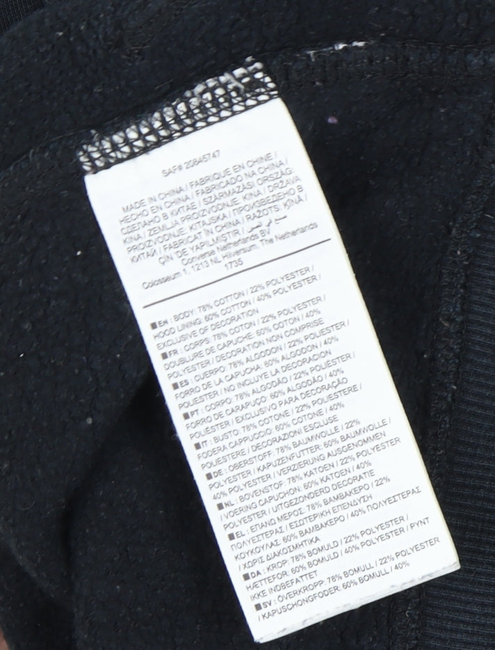 Converse Men's Black Hooded Full Zip Hoodie S
