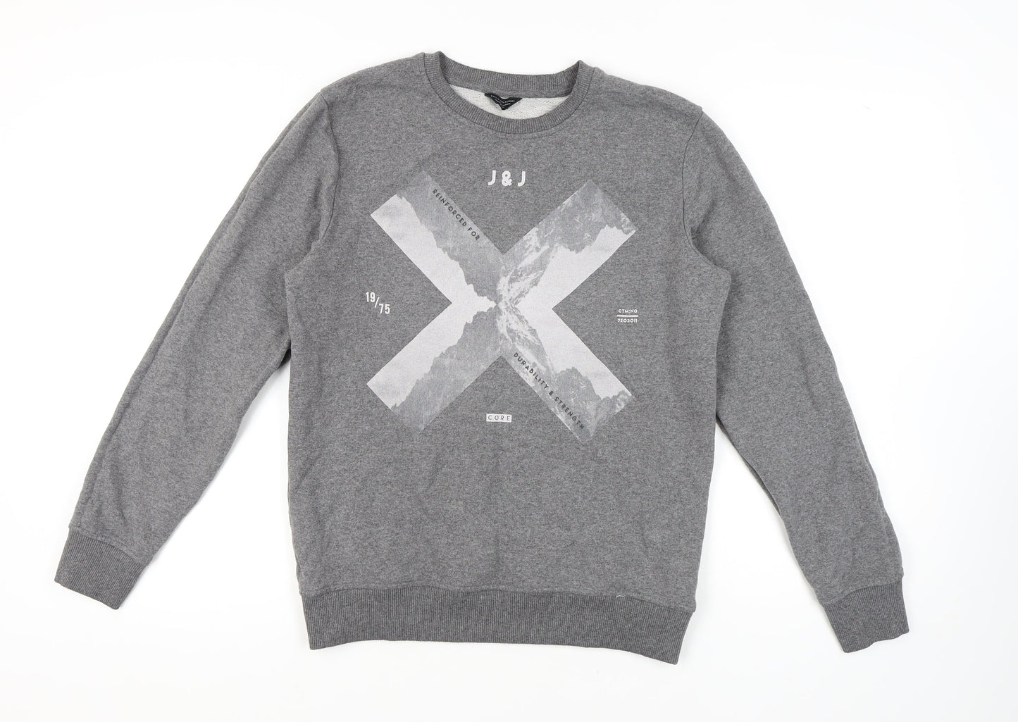 Jack & Jones Men's Grey Graphic Sweatshirt Medium