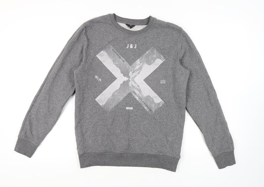 Mens UK M Regular JACK & JONES Grey Pullover Sweatshirt
