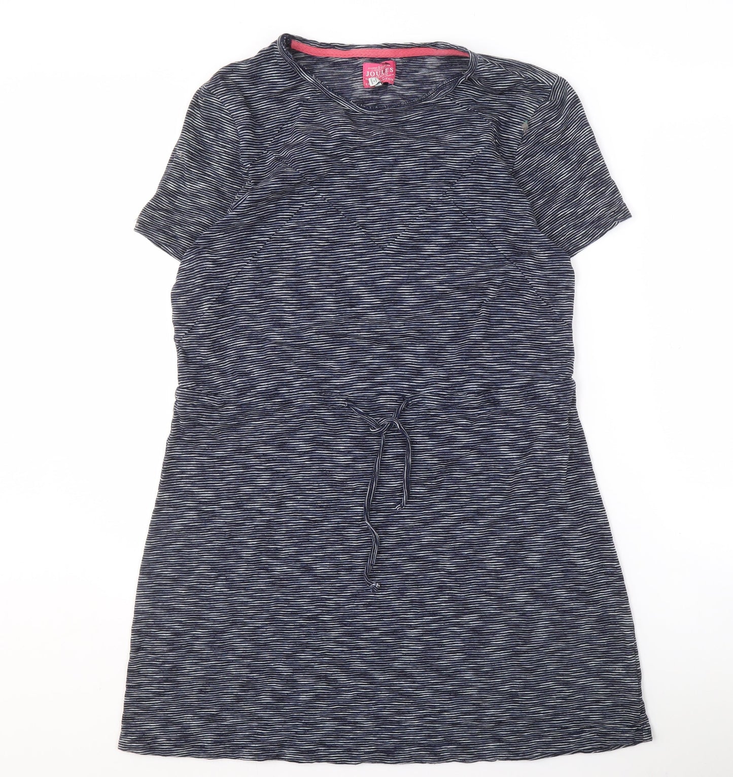 Joules Women's Blue Striped T-Shirt Dress Size 14