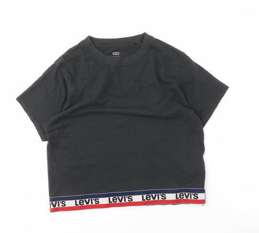 Levi's Women's Black Crew Neck T-Shirt, 2XS, Casual