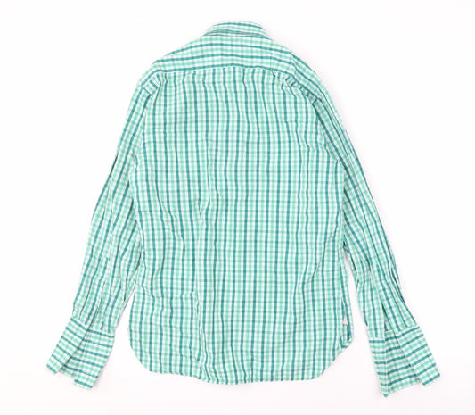 Pink Women's Green Long Sleeve Check Button-Up Shirt