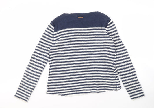 Weird Fish Women's Blue Striped Pullover Jumper, Size 12