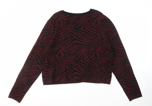 Ted Baker Women's Red Zebra Print Jumper L