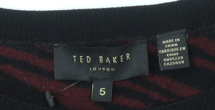 Ted Baker Women's Red Zebra Print Jumper L