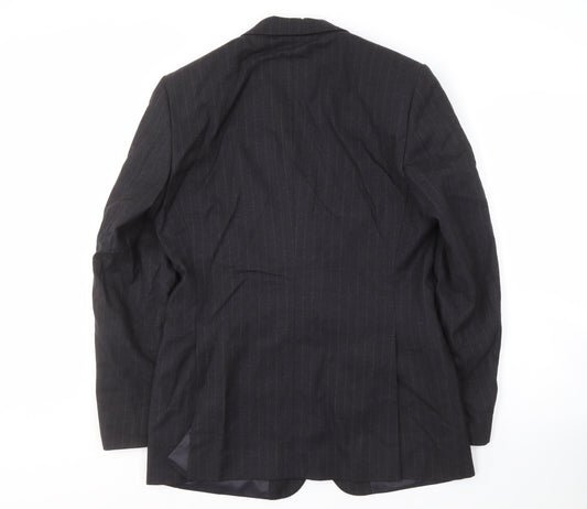 Topman Grey Men's Blazer 38 Regular Fit Striped Formal