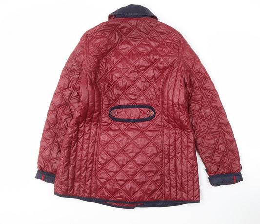 Henry Lloyd Red Quilted Double-Breasted Jacket M