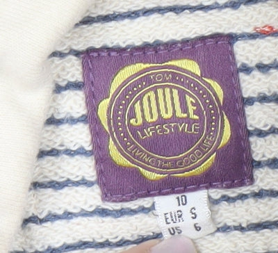 Joules Women's Ivory Striped Pullover Sweatshirt Size 12