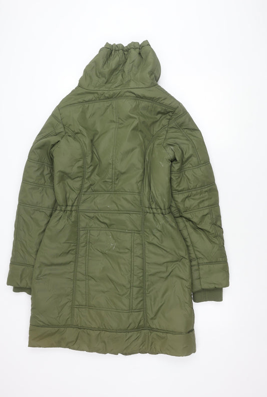 ETAGE Women's Green Mid-Length Puffer Jacket Size 10