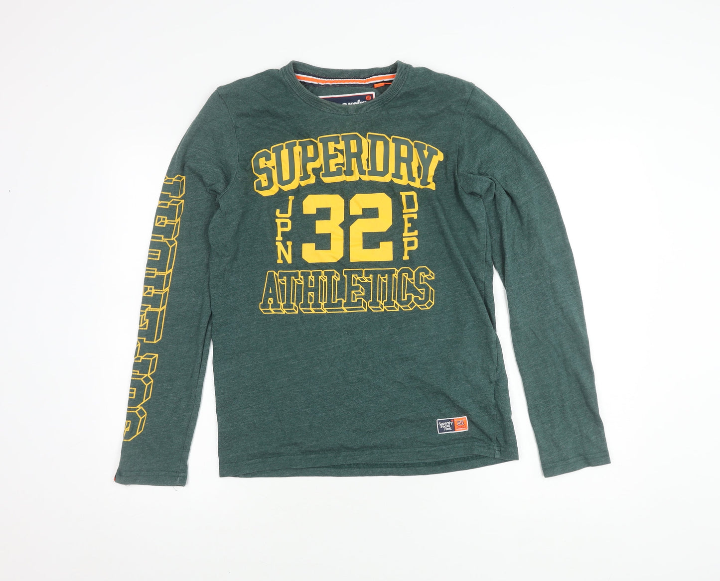 Superdry Men's Green Graphic Print Long Sleeve T-Shirt M
