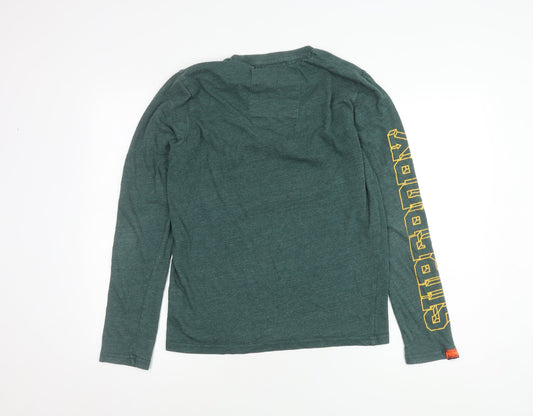 Superdry Men's Green Graphic Print Long Sleeve T-Shirt M