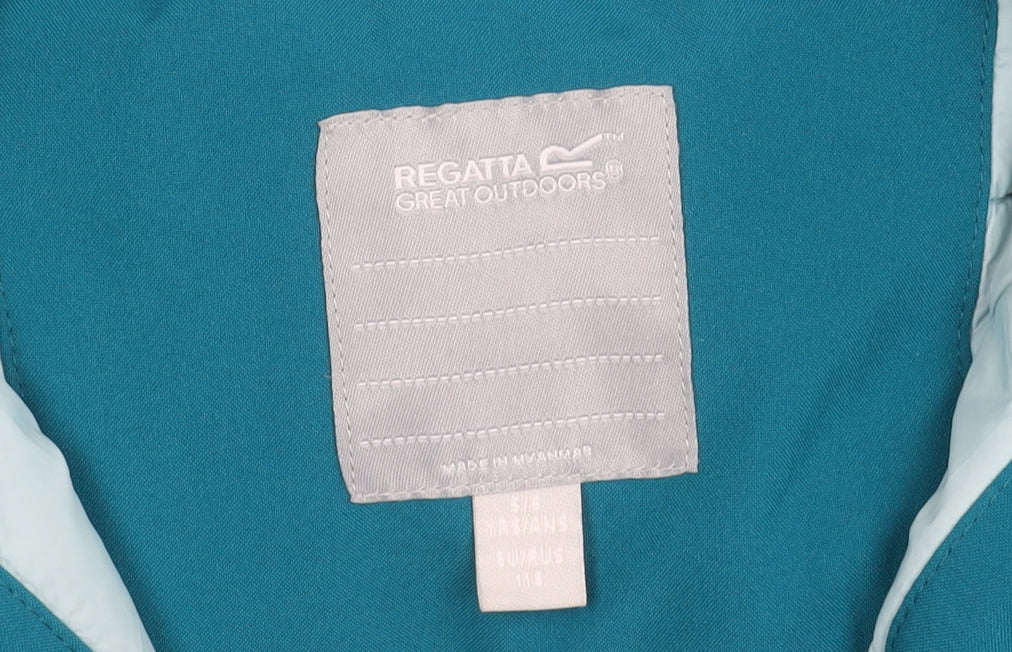 Additional view of Regatta girls’ blue parka jacket 11 years hooded mid-length