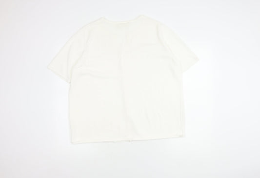 Ann Harvey Women's White Button-Up Top Size 20