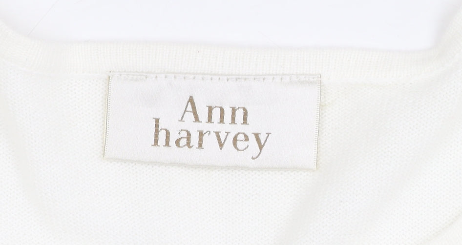 Ann Harvey Women's White Button-Up Top Size 20