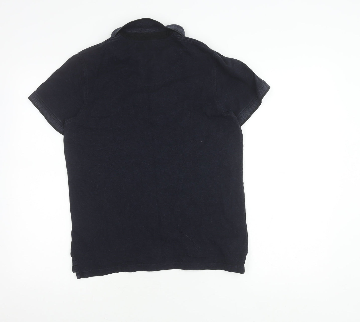 Jack & Jones Men's Black Cotton Polo, Medium Size