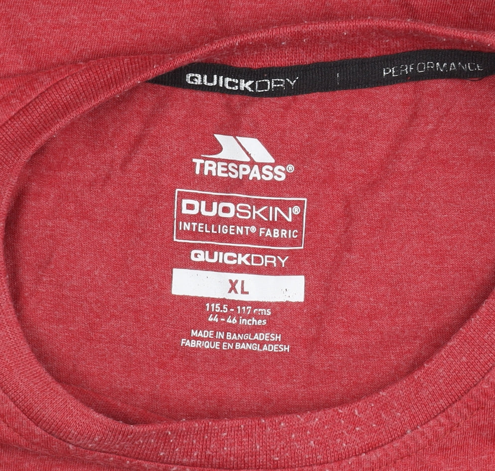 Trespass Men's XL Red Quick Dry T-Shirt