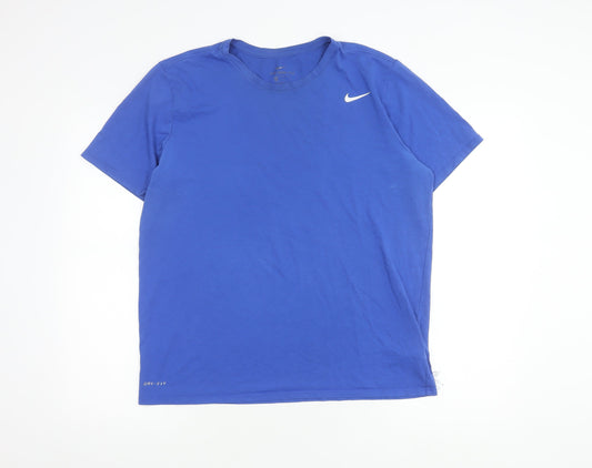 Mens UK Size M Nike Blue Cotton Blend T-Shirt