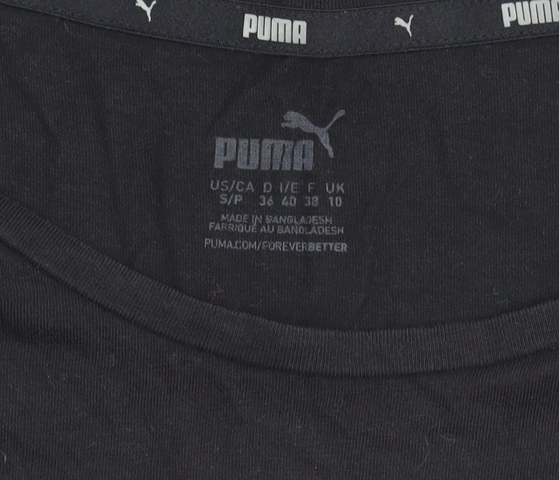 Puma Black Crew Neck T-Shirt, Unisex Adults, S