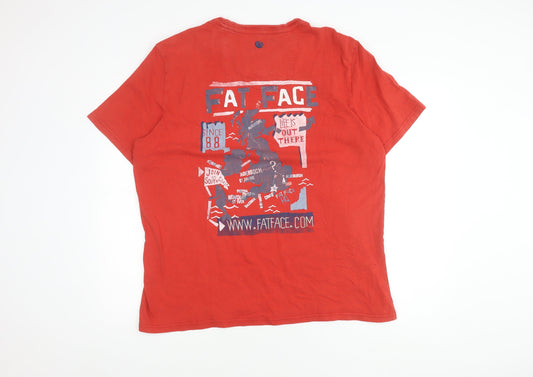 Fat Face Men's Red Large Graphic T-Shirt - Excellent Condition