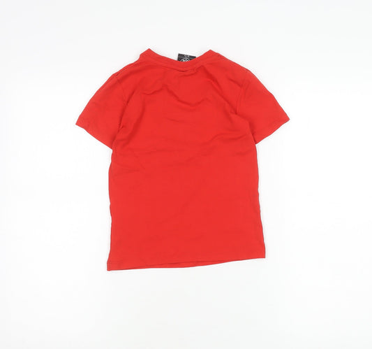 George Boys Red T-Shirt 6-7 Years Cotton Logo Casual