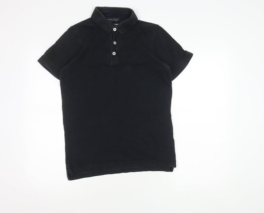 Jack & Jones Men's Black Polo Shirt Medium Cotton
