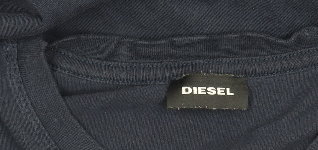 Diesel Men's Blue Logo T-Shirt L