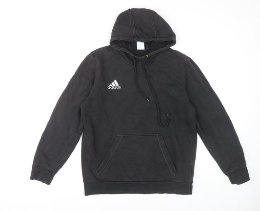 Additional front view of Adidas Men's Black Medium Pullover Hoodie