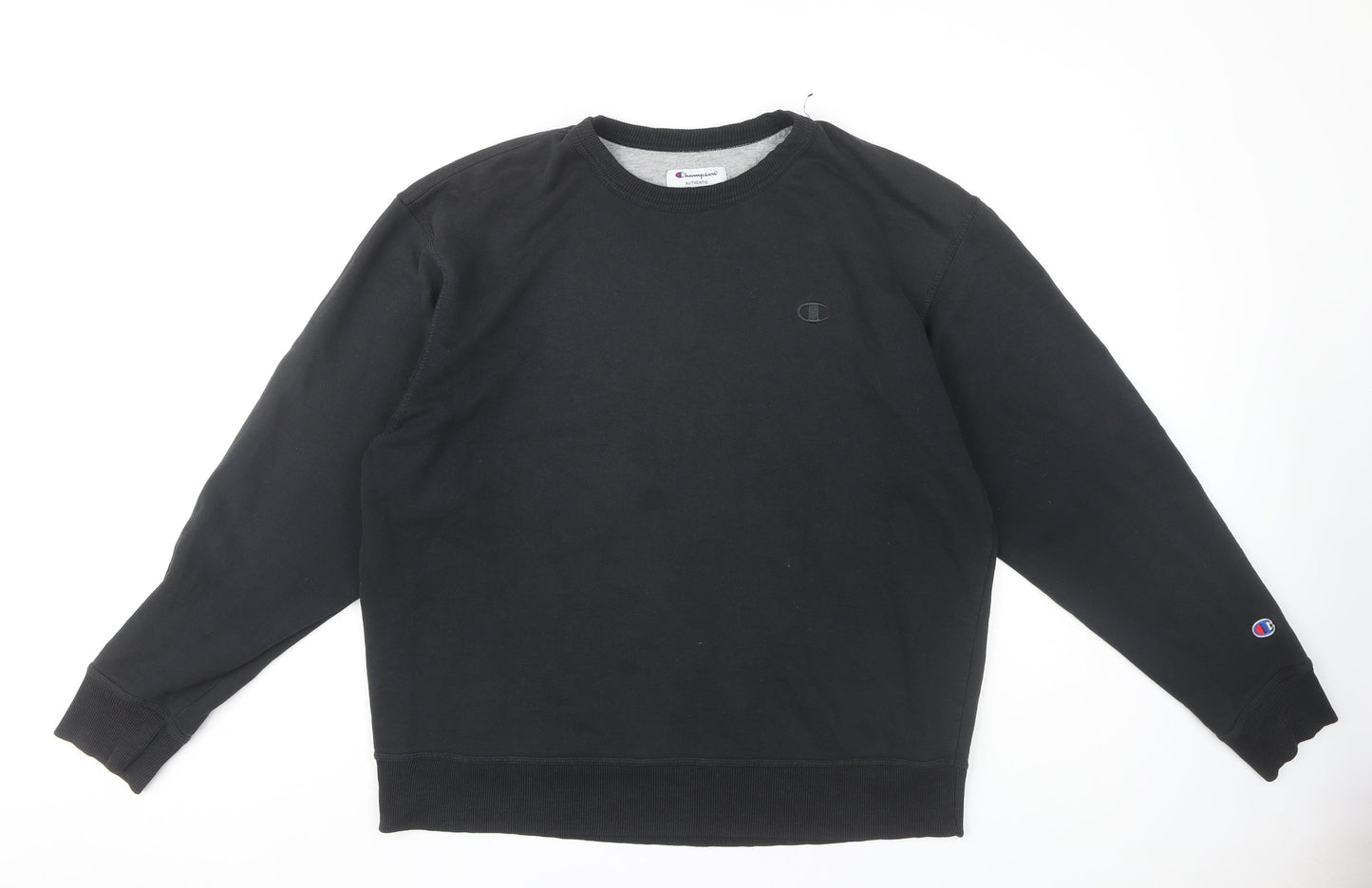 Champion Men's Black Pullover Sweatshirt, Size L, Regular Fit