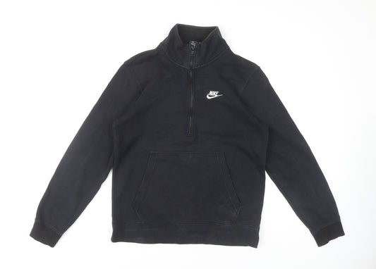 Mens UK S Regular Nike Black 1/4 Zip Sweatshirt
