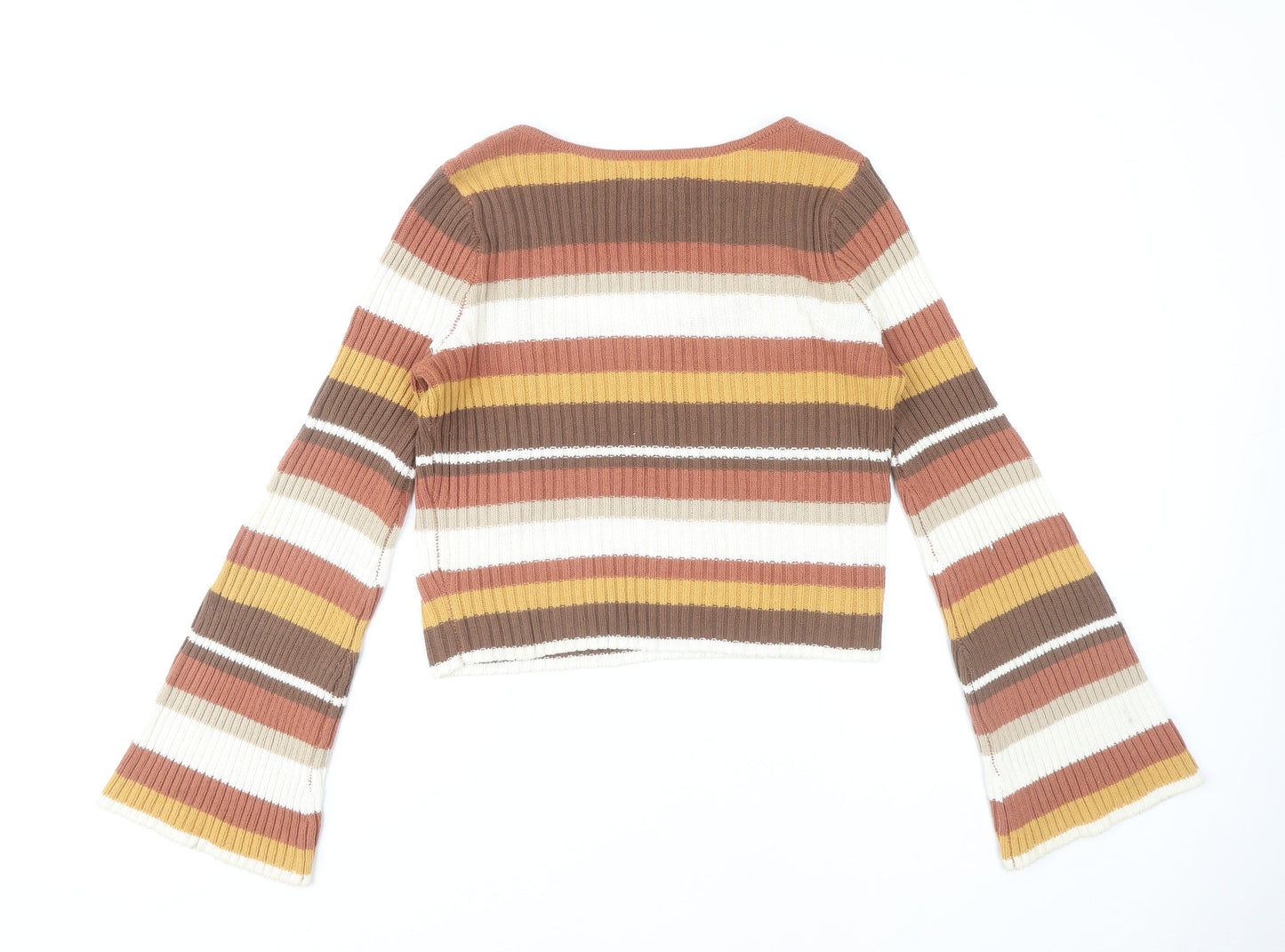 Hollister Women's Multicoloured Striped Pullover, L