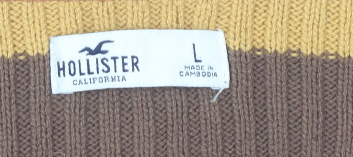 Hollister Women's Multicoloured Striped Pullover, L