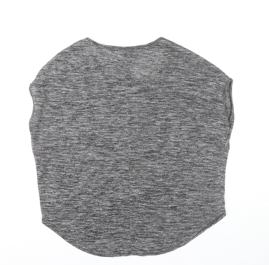 Brave Soul Women's Grey Embroidered T-Shirt, Size S