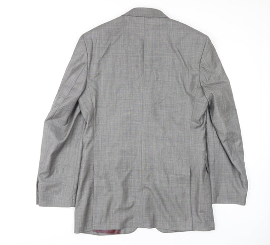 Austin Reed Men's Grey Check Blazer, 38L, Long Fit
