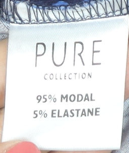 Brand and care label for Pure Collection Women's Blue Sheath Dress, size 10