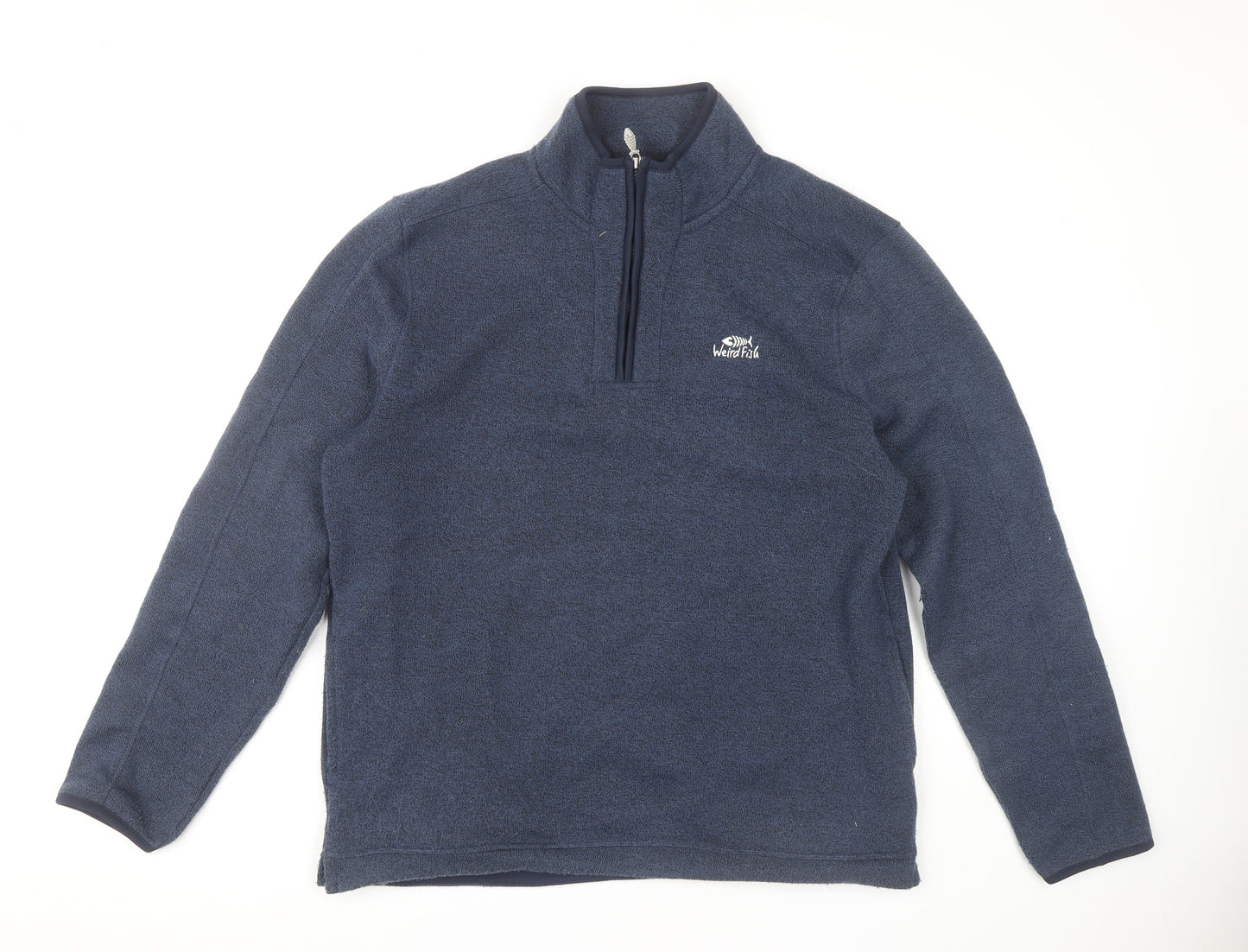 Weird Fish Men's Blue Fleece 1/4 Zip Sweatshirt XL