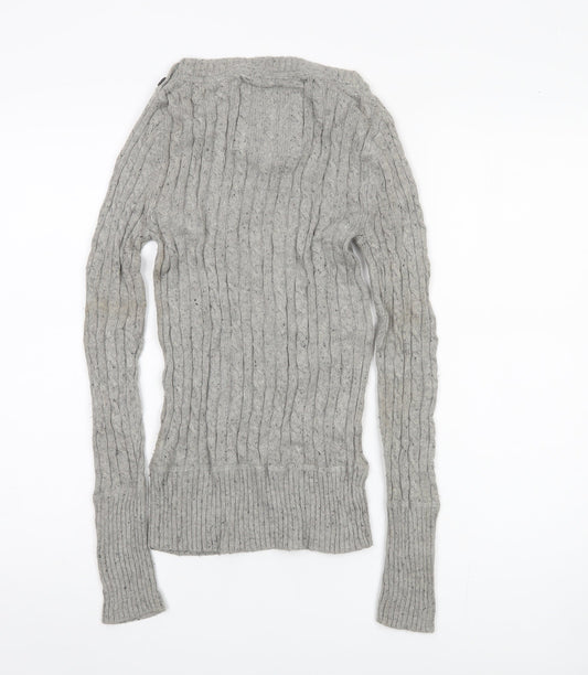 Superdry Women's Grey Cable-Knit Pullover XS