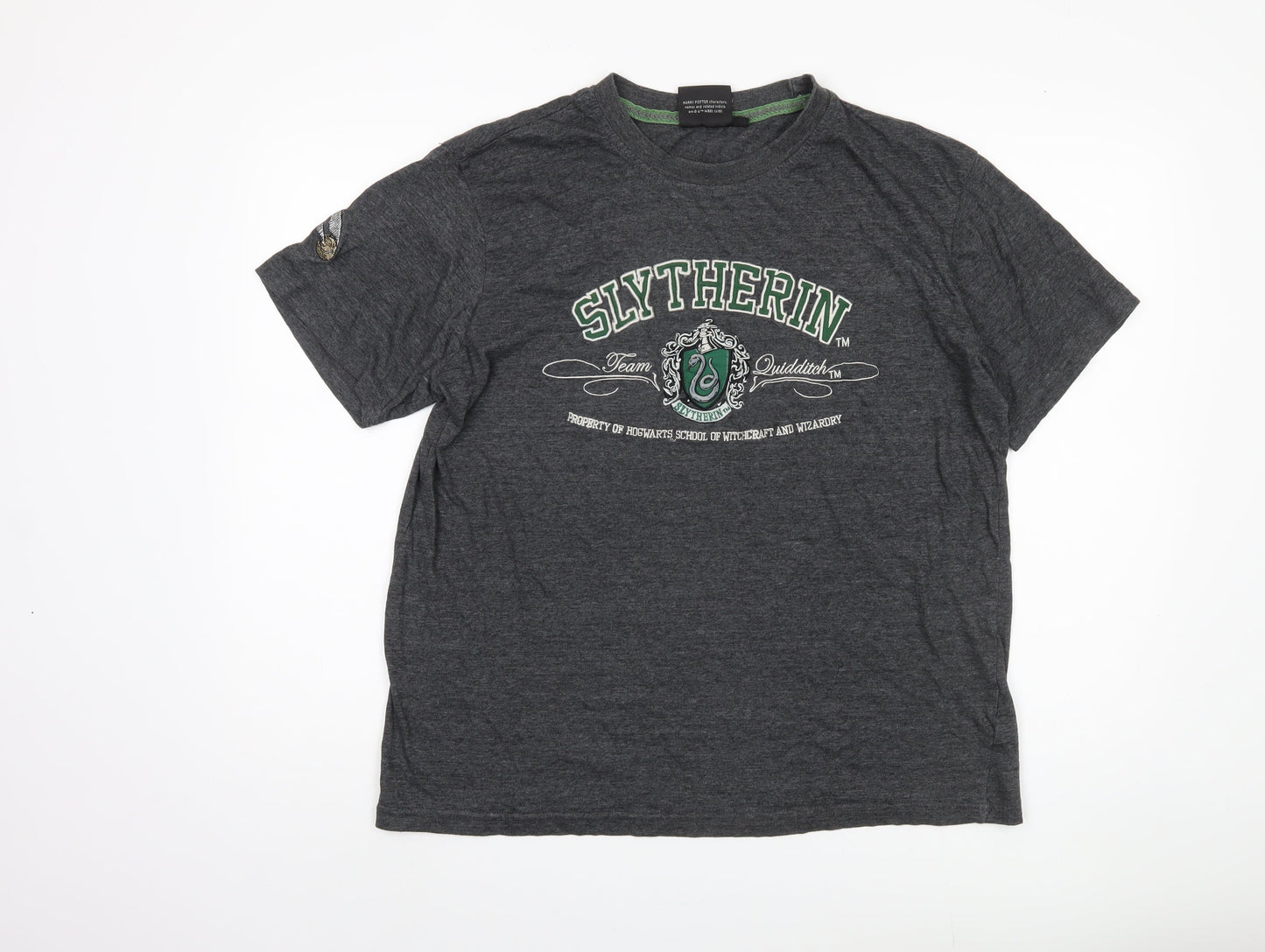 Harry Potter Men's Grey Slytherin T-Shirt XL
