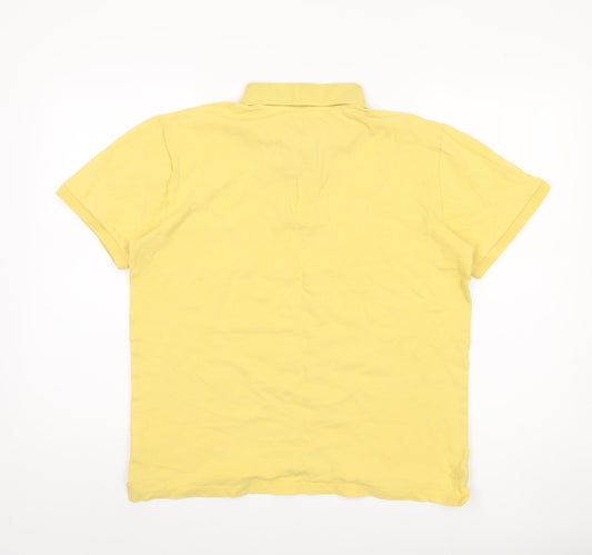 GAP Men's Yellow Polo Shirt Medium Cotton Elastane