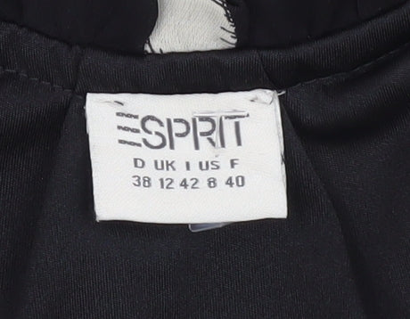 Brand and care label for ESPRIT Women's Black Polka Dot Dress, size 12