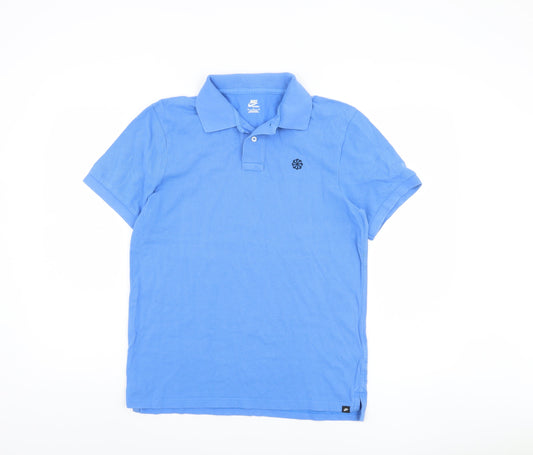 Nike Men's Blue Medium Polo Shirt - Casual Solid Style