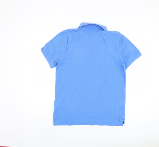 Nike Men's Blue Medium Polo Shirt - Casual Solid Style