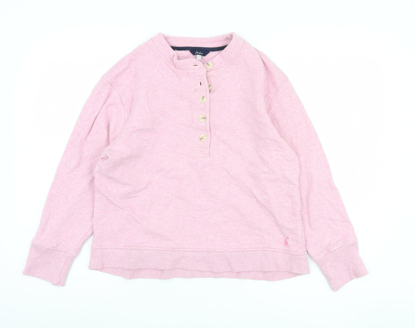 Joules Women's Pink Henley Sweatshirt UK 6