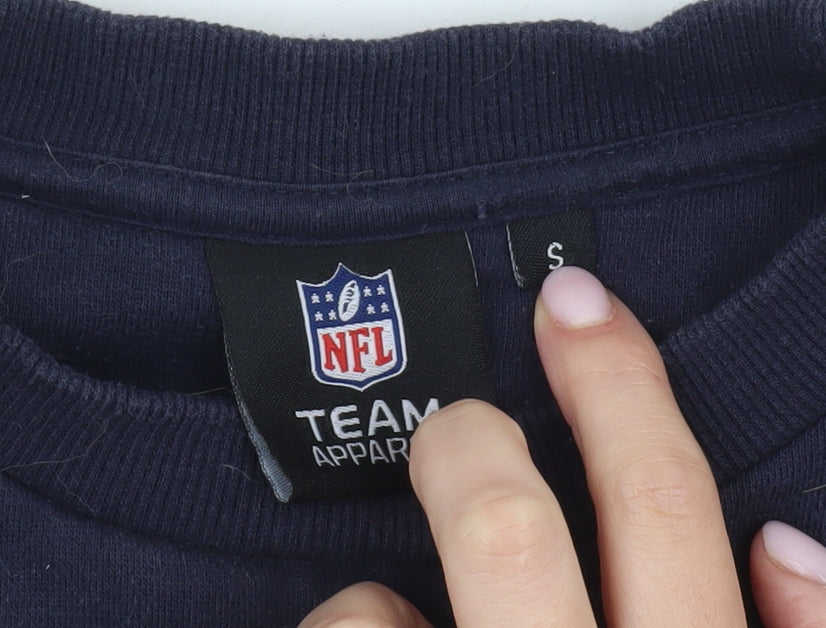Unisex Adults UK S Regular NFL Team Apparel Blue Pullover Sweatshirt