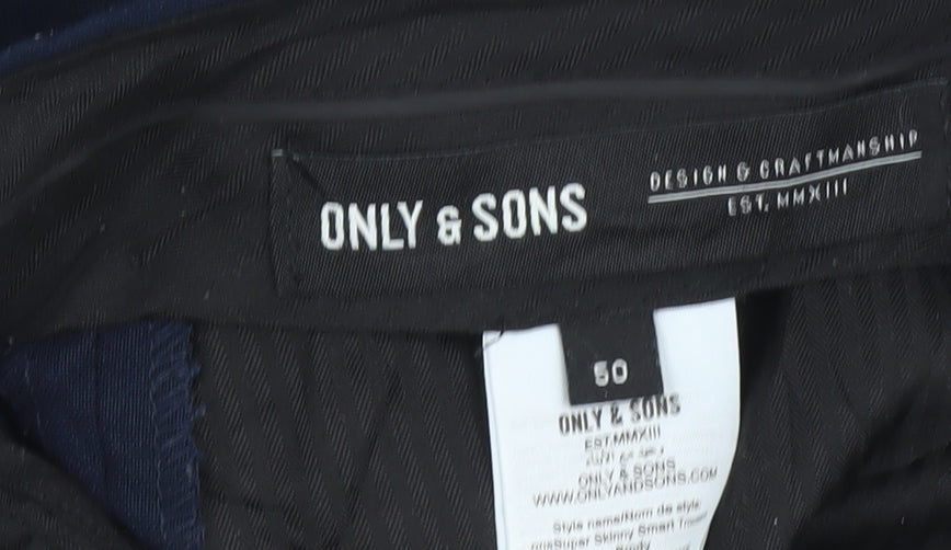 Brand and care label for Only & Sons Women's Blue Slim Fit Trousers